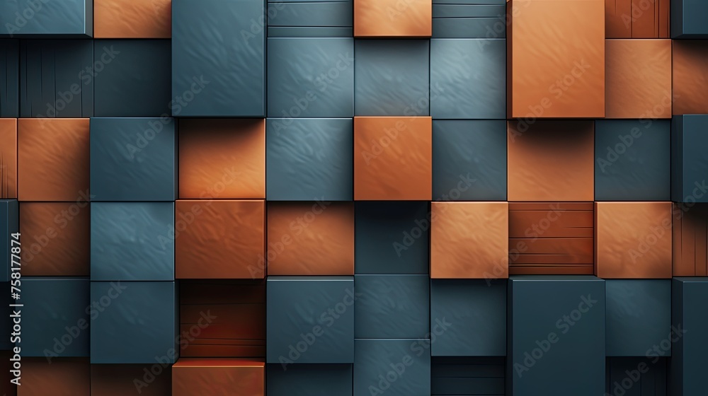 Poster geometric background with square shaped elements