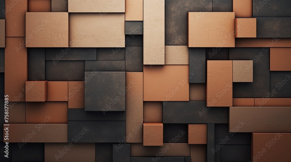 Poster geometric background with square shaped elements