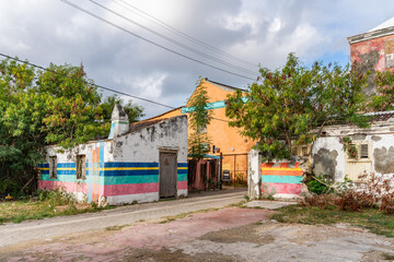 Fototapeta na wymiar Walking around Petermaai, Caribbean island of Curacao 