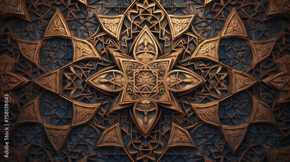 Poster geometric background with symmetrical patterns