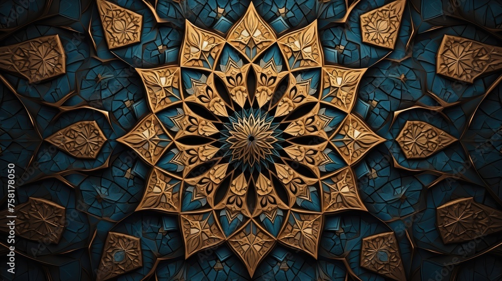 Poster geometric background with symmetrical patterns