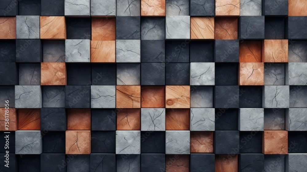 Poster geometric background with square shaped elements
