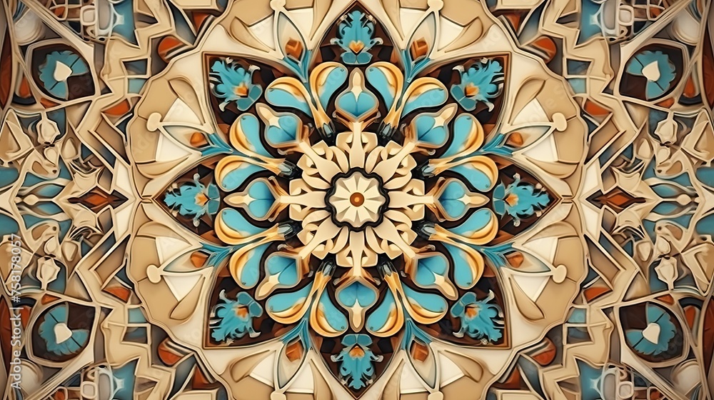 Poster geometric background with symmetrical patterns
