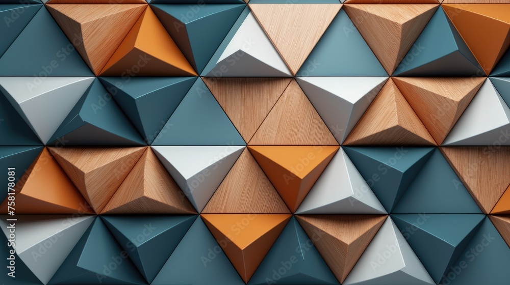 Poster geometric background with triangle shaped elements