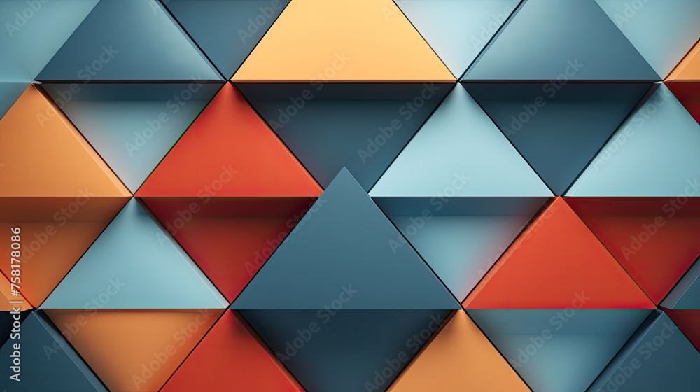 Poster geometric background with triangle shaped elements