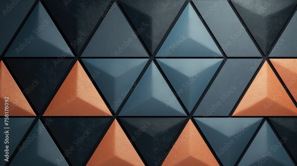 Poster geometric background with triangle shaped elements