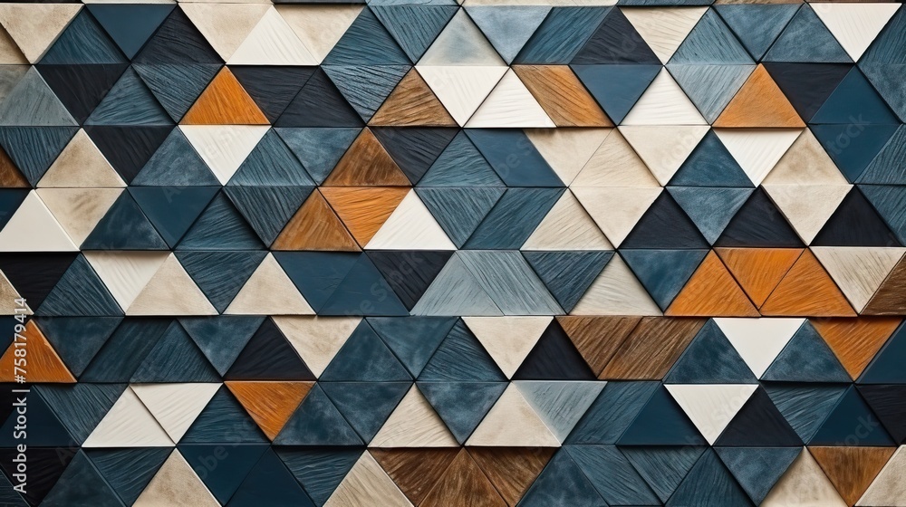 Poster geometric background in handmade style with man made shapes and textures