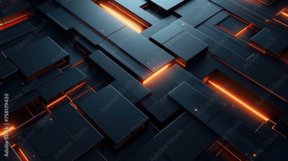 Poster geometric background in futuristic style with dynamic lines and shapes