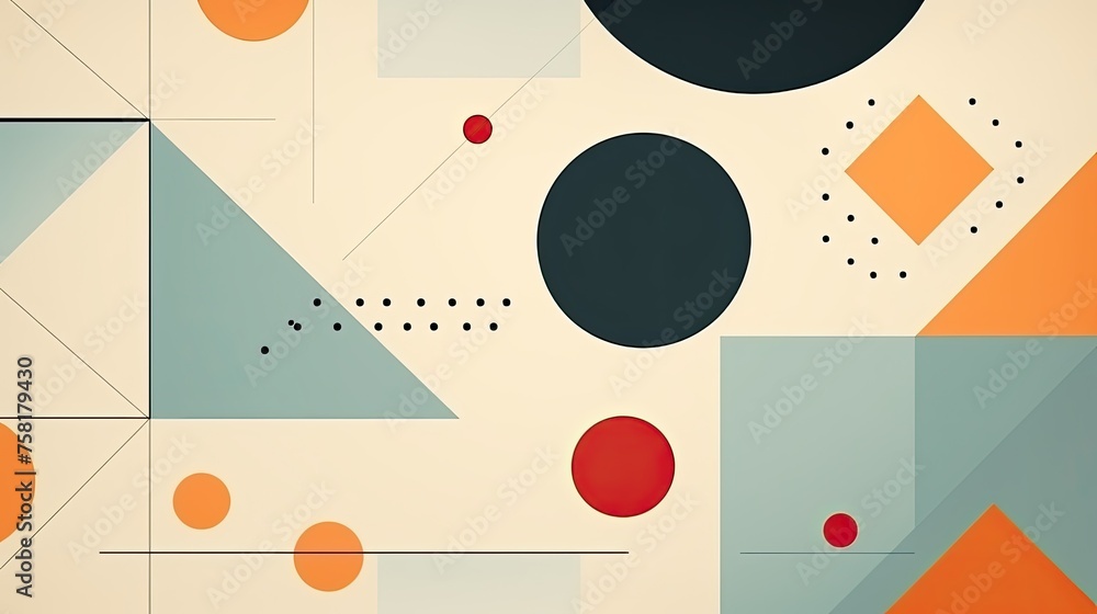 Poster geometric background in the style of modernism using simple geometric shapes