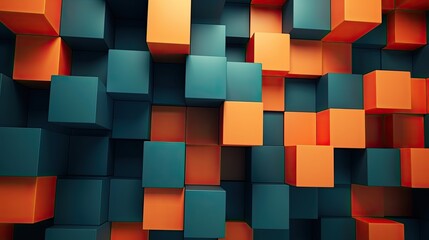 Geometric background with 3D cubes