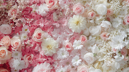 Romantic Pink and White Roses