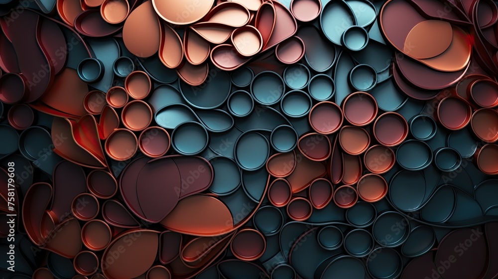 Poster geometric background with circular shaped elements