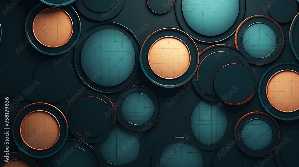 Poster geometric background with circular shaped elements