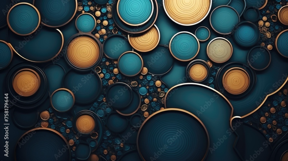 Poster geometric background with circular shaped elements