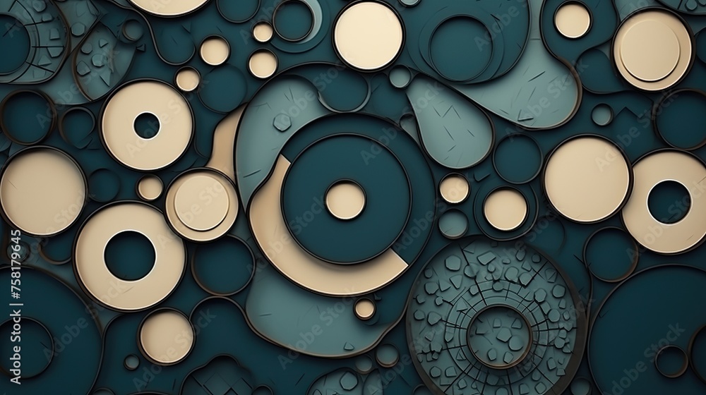 Poster geometric background with circular shaped elements