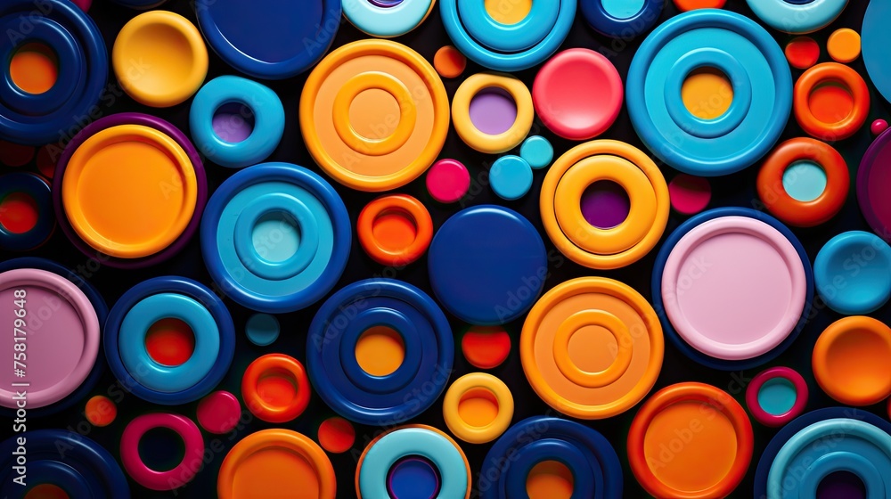 Poster geometric background with concentric circles