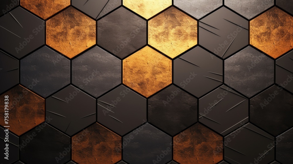 Poster geometric background with hexagon shaped elements