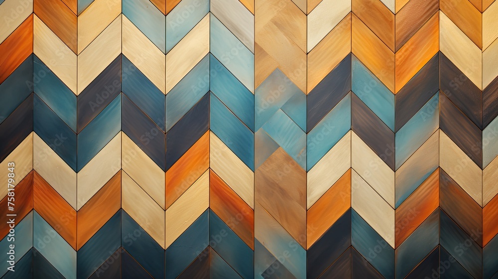 Poster geometric background with herringbone patterns