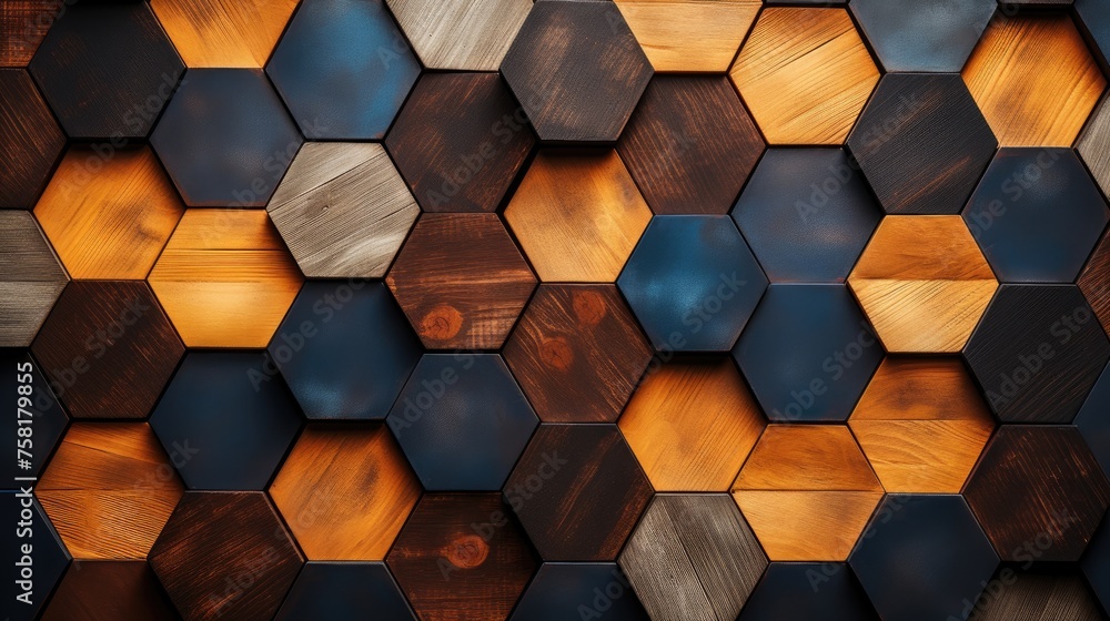 Poster geometric background with hexagon shaped elements