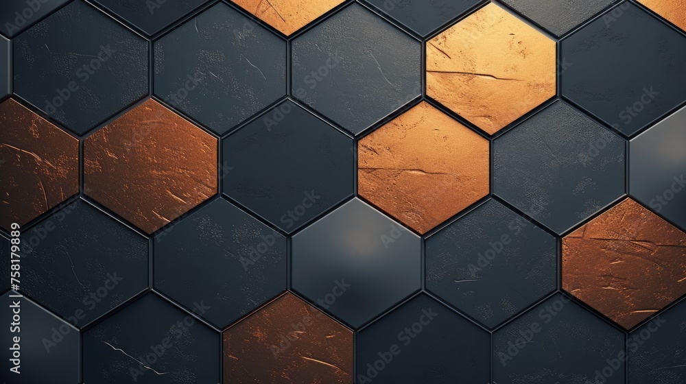 Poster geometric background with hexagon shaped elements