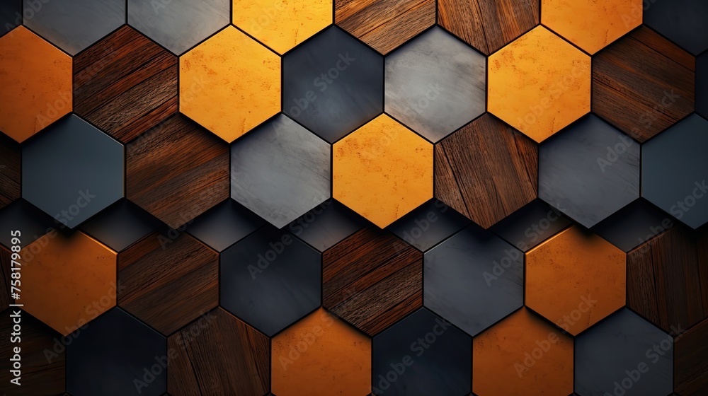 Poster geometric background with honeycomb patterns