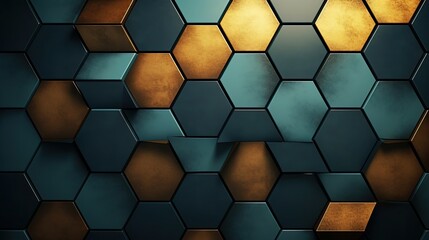 Geometric background with hexagon shaped elements