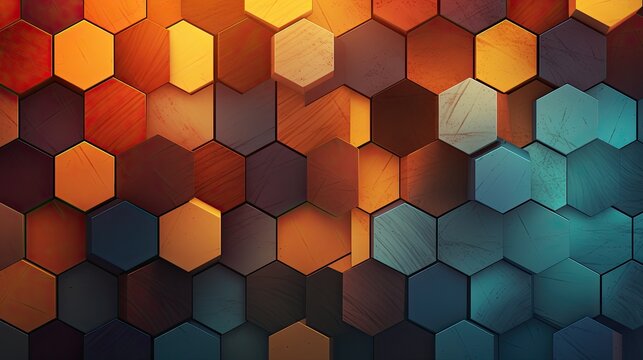 Geometric background with heptagon shapes