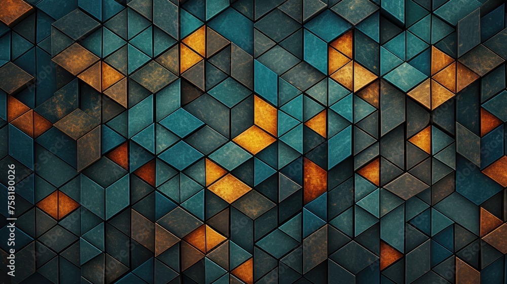 Aufkleber geometric background with mosaic patterns