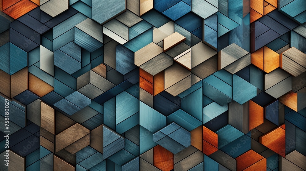 Poster geometric background with mosaic patterns