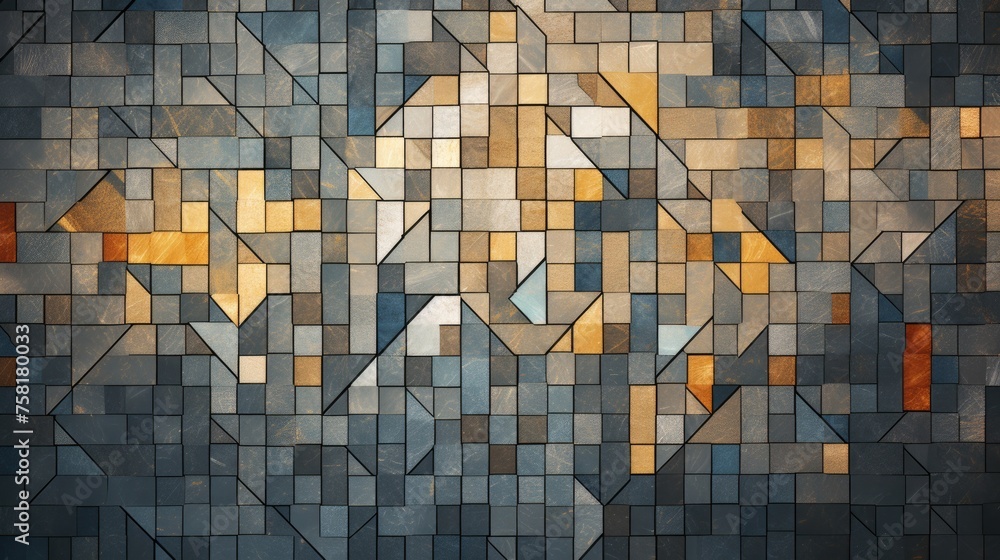 Poster geometric background with mosaic patterns
