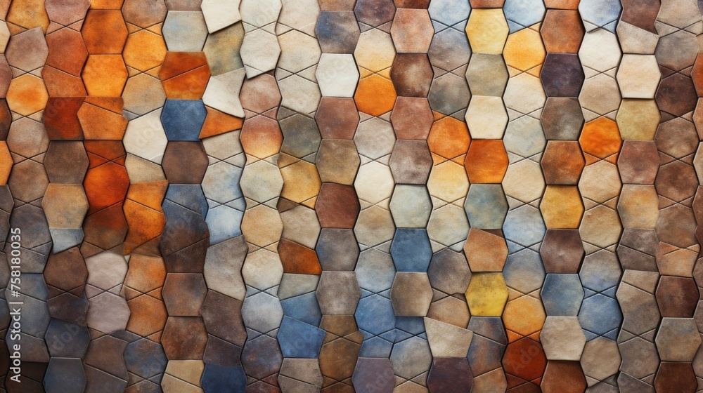 Poster geometric background with mosaic patterns
