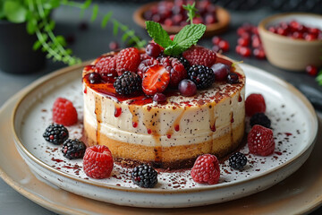 cheesecake with berries