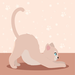 Cute cat cartoon kawaii Vector