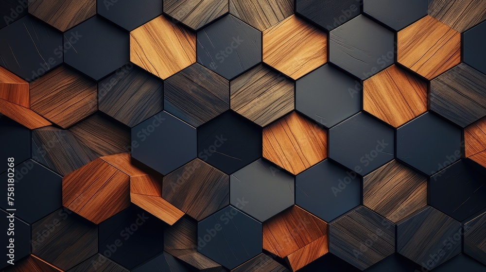 Poster geometric background with pentagon patterns