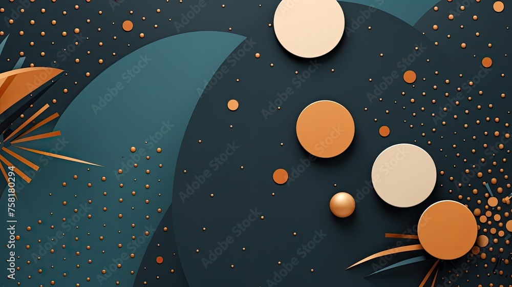 Poster geometric background with polka dot patterns