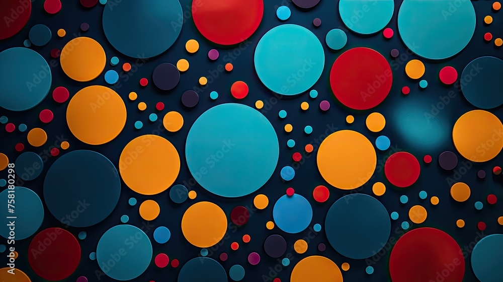 Poster geometric background with polka dot patterns