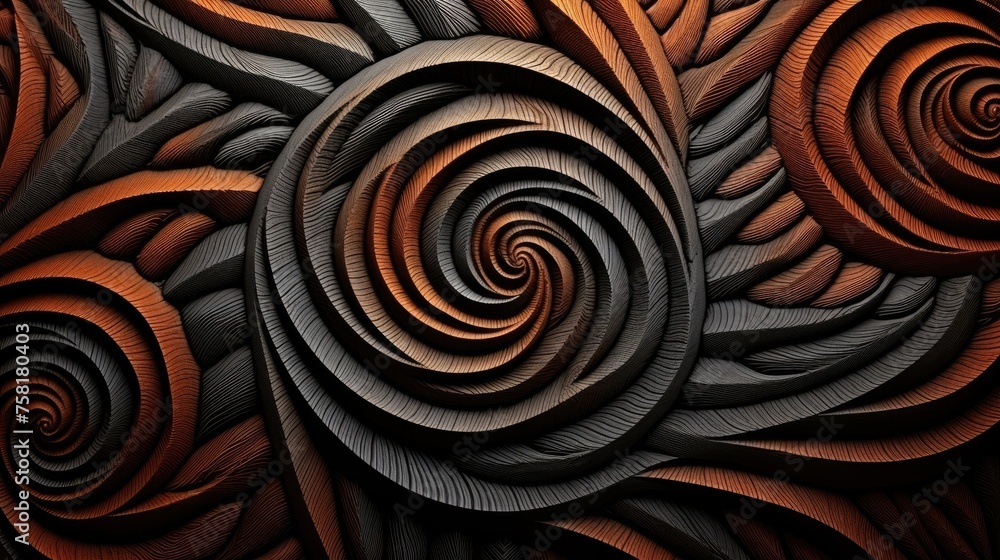 Poster geometric background with spiral patterns