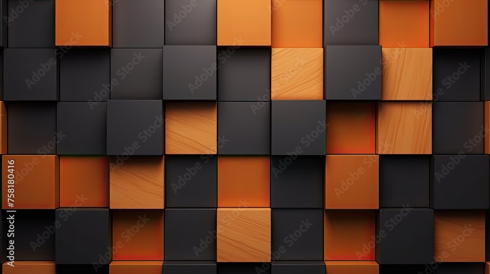Poster geometric background with square shaped elements