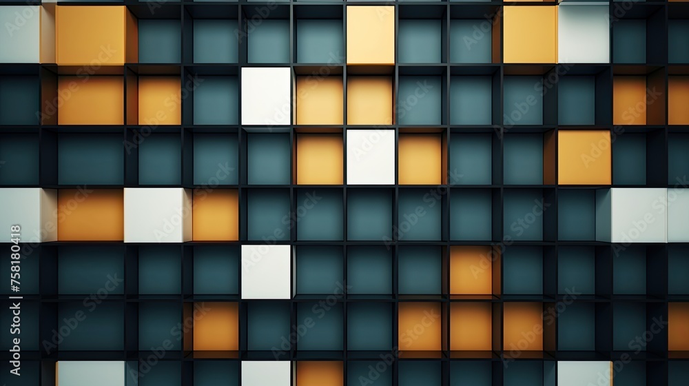 Poster geometric background with square grid patterns