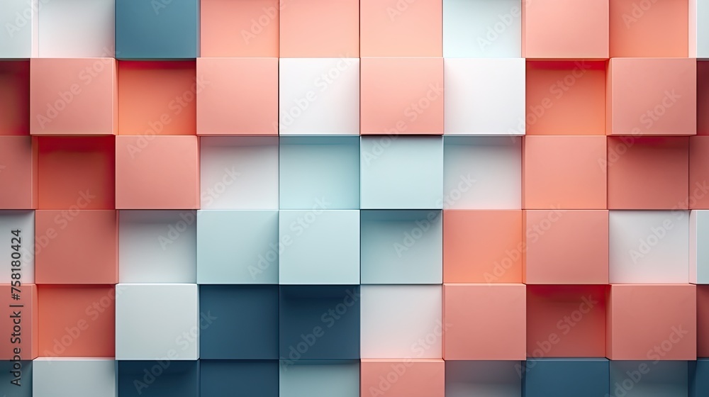 Poster geometric background with square shaped elements