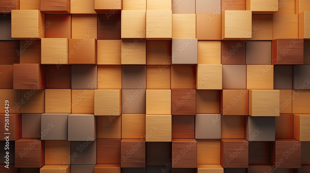 Poster geometric background with square shaped elements