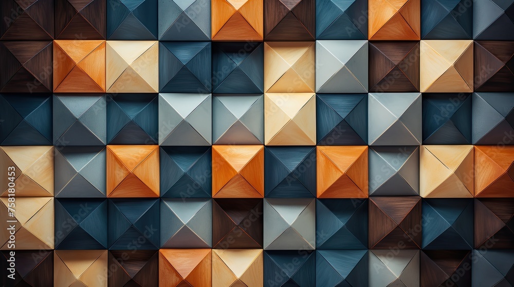 Poster geometric background with square shaped elements