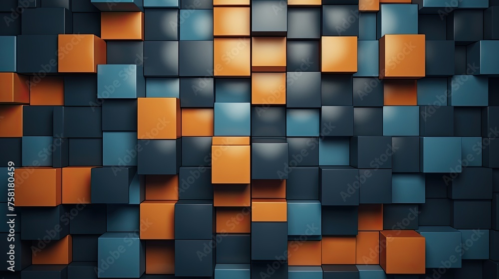 Poster geometric background with square shaped elements