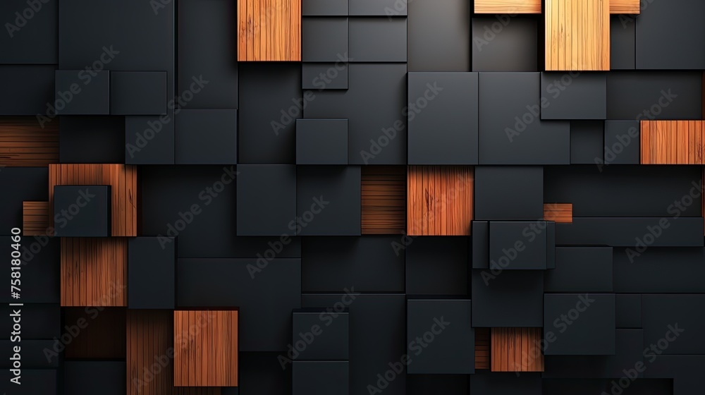 Poster geometric background with square shaped elements