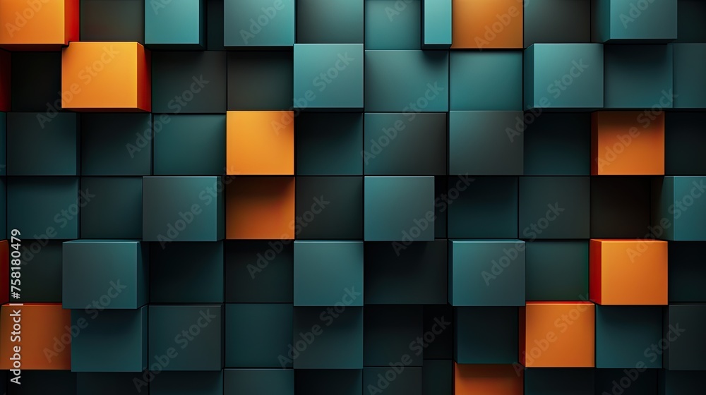Poster geometric background with square shaped elements