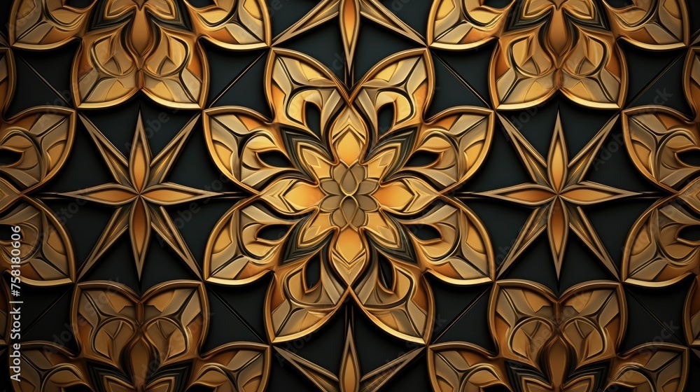 Poster geometric background with symmetrical patterns