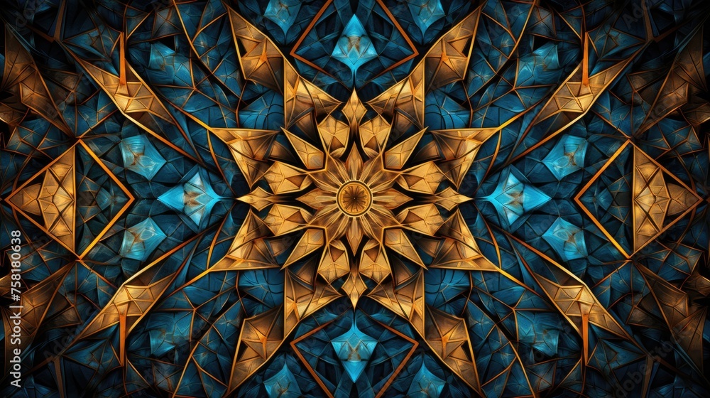 Poster geometric background with symmetrical patterns