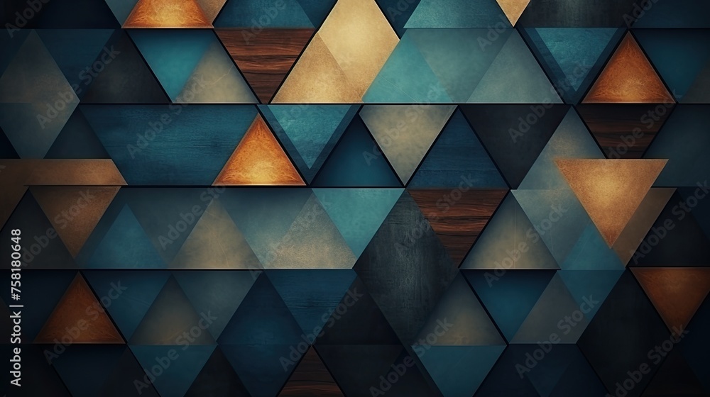 Poster geometric background with triangle shaped elements