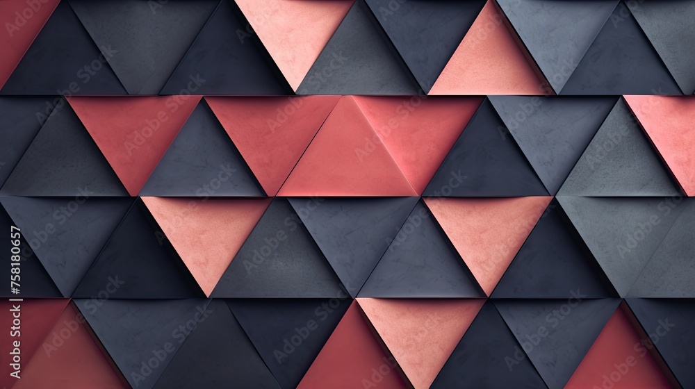 Poster Geometric background with triangle shaped elements