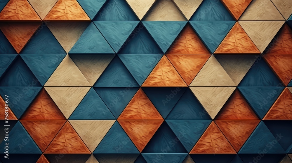 Poster geometric background with triangle shaped elements